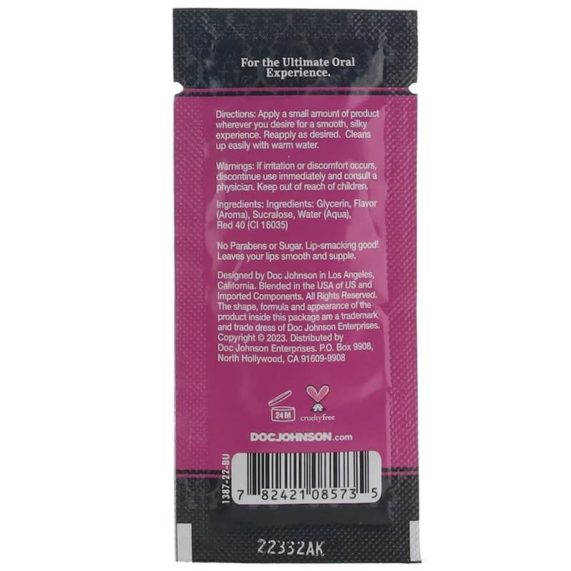 Doc Johnson Toys GoodHead Warming Oral Delight Gel Foil Strawberry 0.24 oz (7 ml)