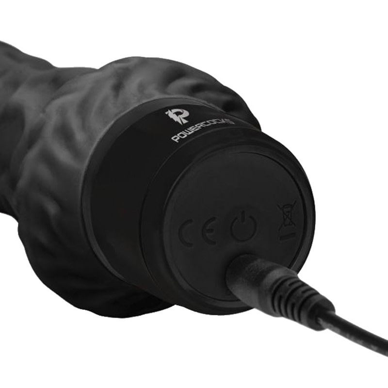 Electric Novelties PowerCock 8" Girthy Realistic Vibrator (Black)