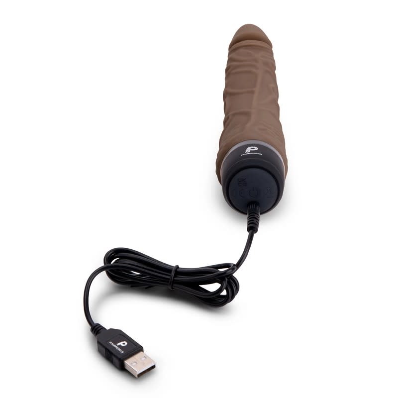 Electric Novelties PowerCock 7" Realistic Vibrator (Dark Brown)