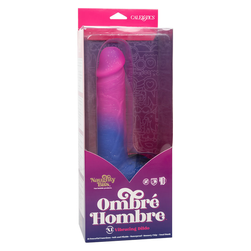Cal Exotics Naughty Bits Ombré Hombre XL Vibrating Dildo