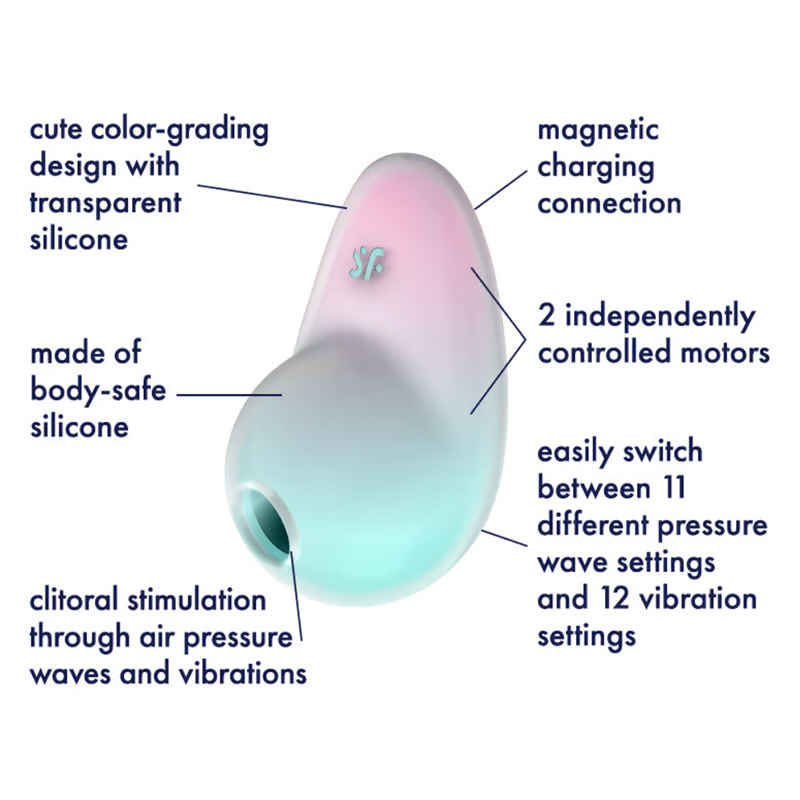 Satisfyer Satisfyer Pixie Dust Air Pulse Vibrator (Mint-Pink)