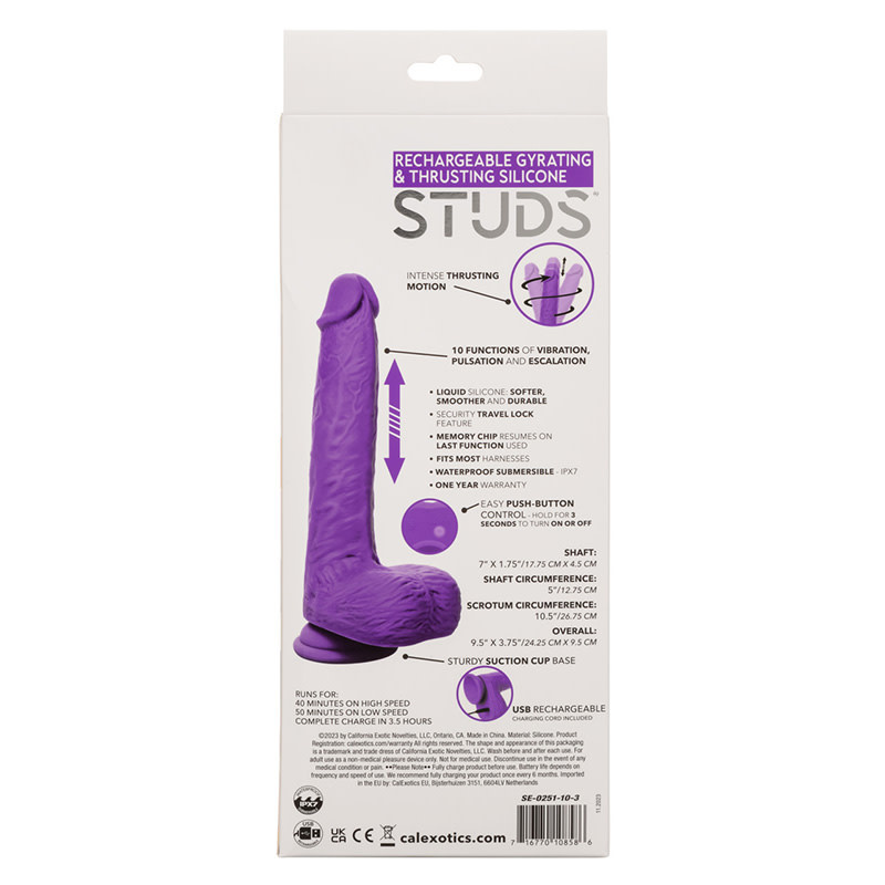 Cal Exotics Rechargeable Silicone Studs: Gyrating & Thrusting