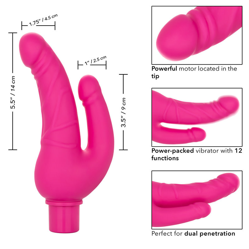 Cal Exotics Rechargeable Power Stud Over & Under Vibe (Pink)