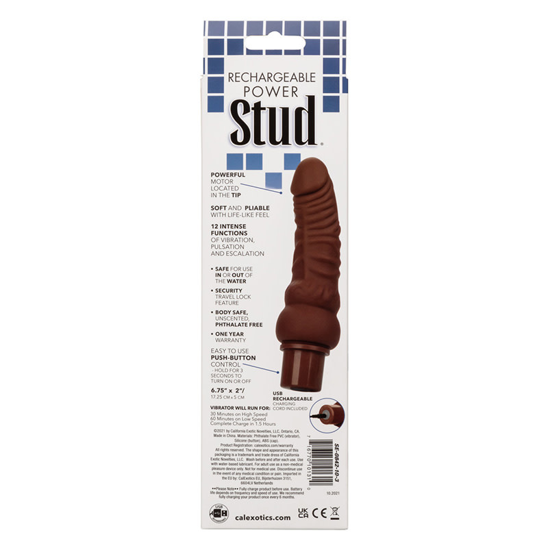Cal Exotics Rechargeable Power Stud Curvy Vibe (Brown)