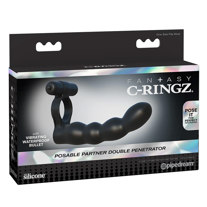 Pipedream Products Fantasy C-Ringz Posable Partner Double Penetrator Cock Ring