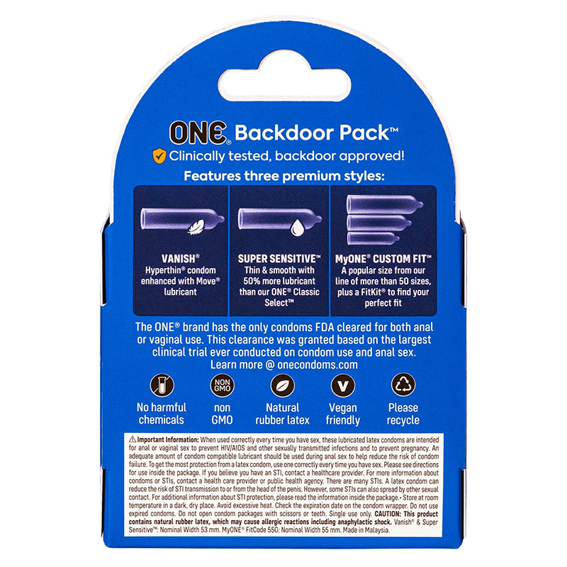 ONE Condoms ONE Condoms Backdoor Pack 3 Pack