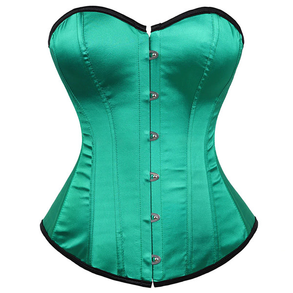 Premium Products Classic Satin Corset with Lace Up Back (Green)