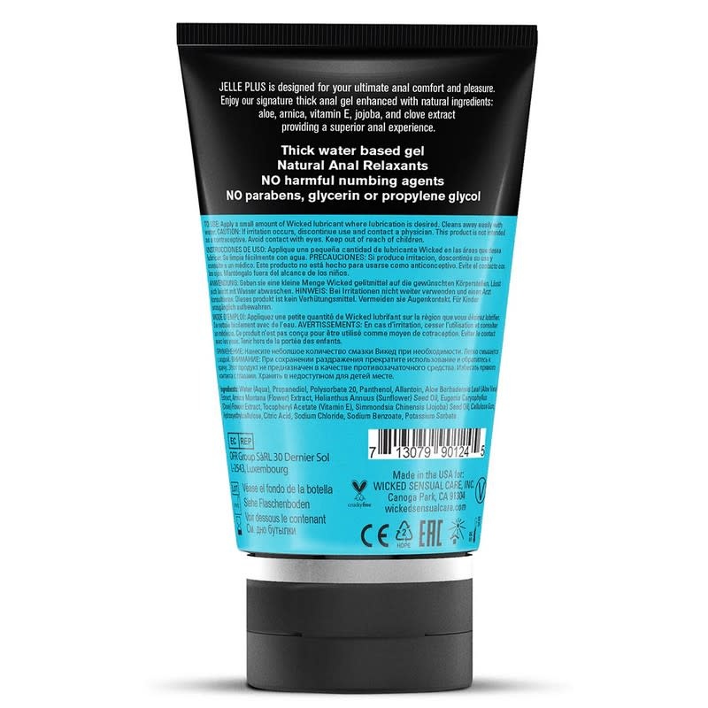Wicked Sensual Care Wicked Jelle Plus Anal Lubricant 4 oz (120 ml)