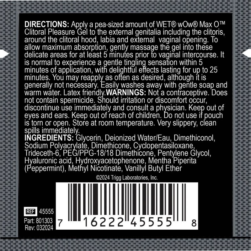 Wet Lubricants Wet Wow Max O Clit Gel Foil Pack 0.03 oz (1 ml)