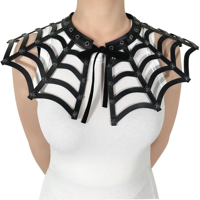 Pleaser USA Demonia Faux Leather Spiderweb Cut Out Collar