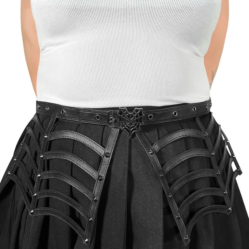Pleaser USA Demonia Faux Leather Spiderweb Cut Out Belt