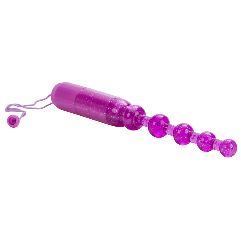 Cal Exotics Waterproof Vibrating Pleasure Beads (Purple)