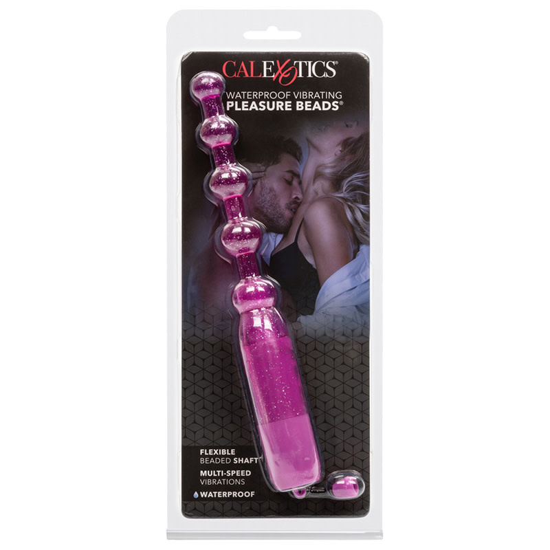 Cal Exotics Waterproof Vibrating Pleasure Beads (Purple)