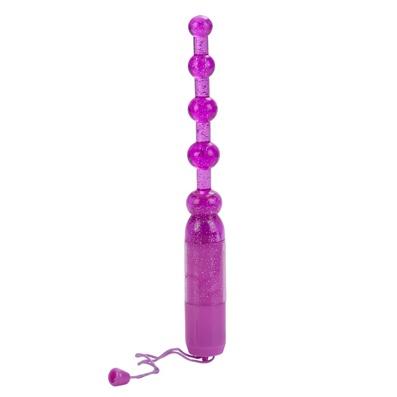 Cal Exotics Waterproof Vibrating Pleasure Beads (Purple)