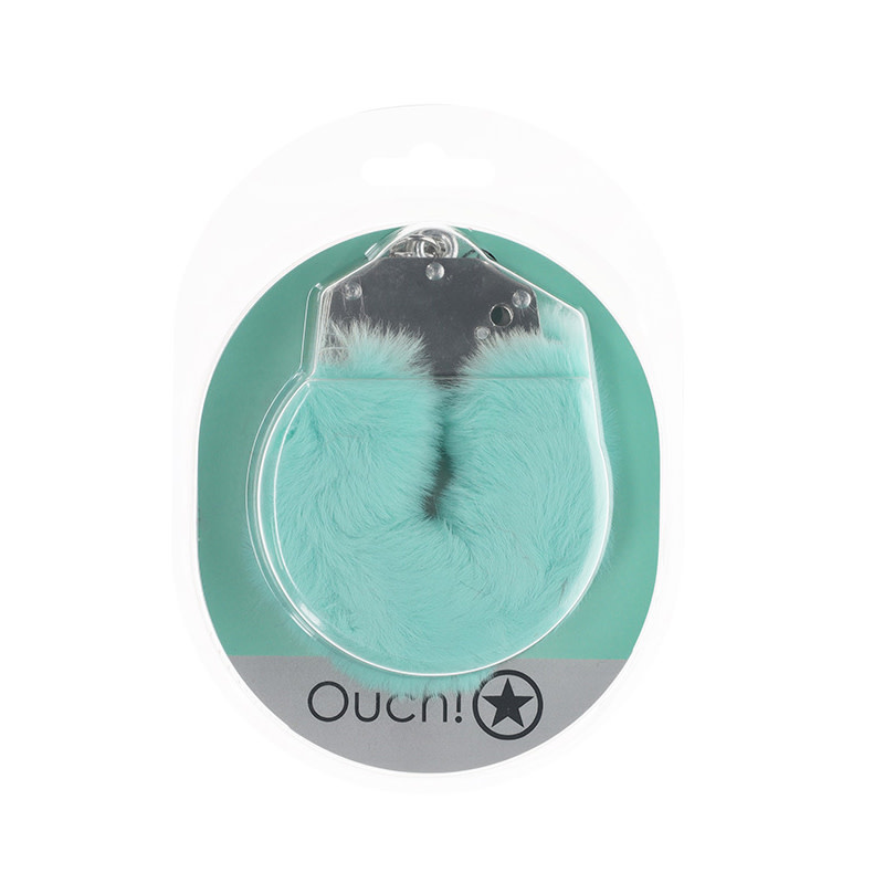 Shots America Toys Ouch! Heavy Duty Fluffy Cuffs (Powder Green)