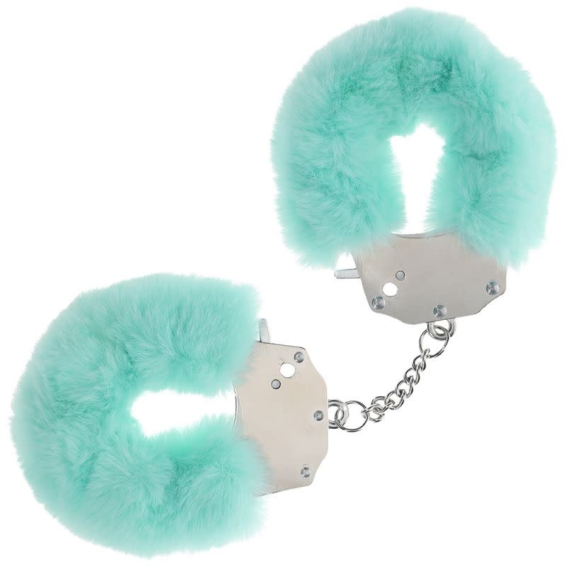 Shots America Toys Ouch! Heavy Duty Fluffy Cuffs (Powder Green)