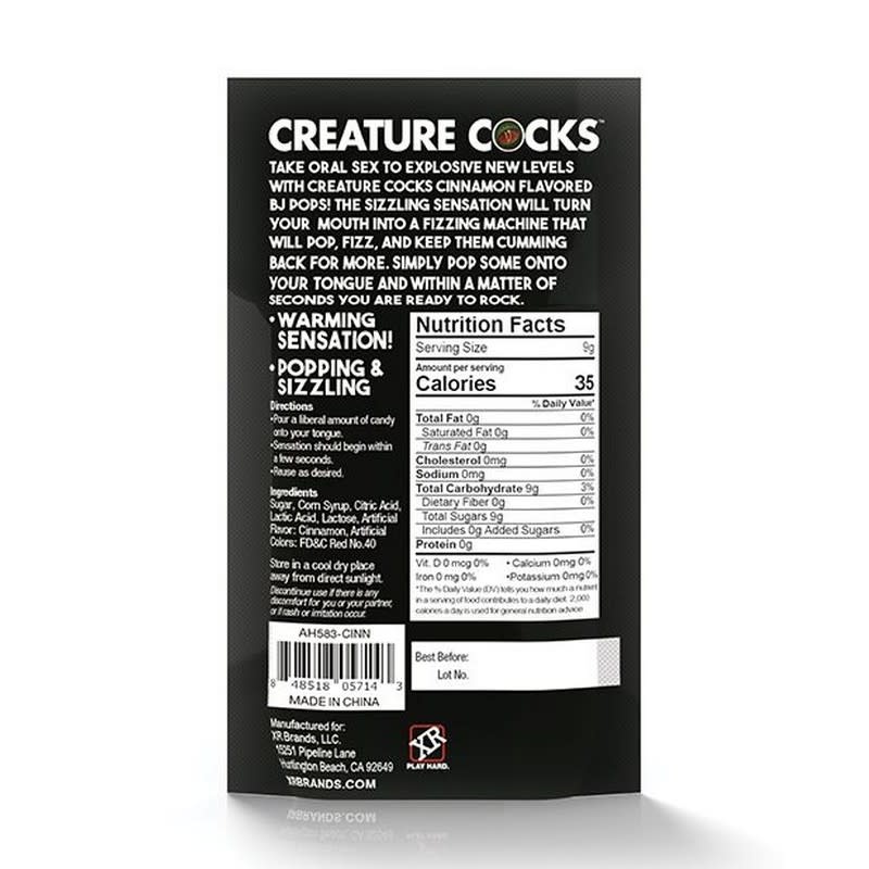 XR Brands Creature Cocks BJ Pops: Cooling Spearmint