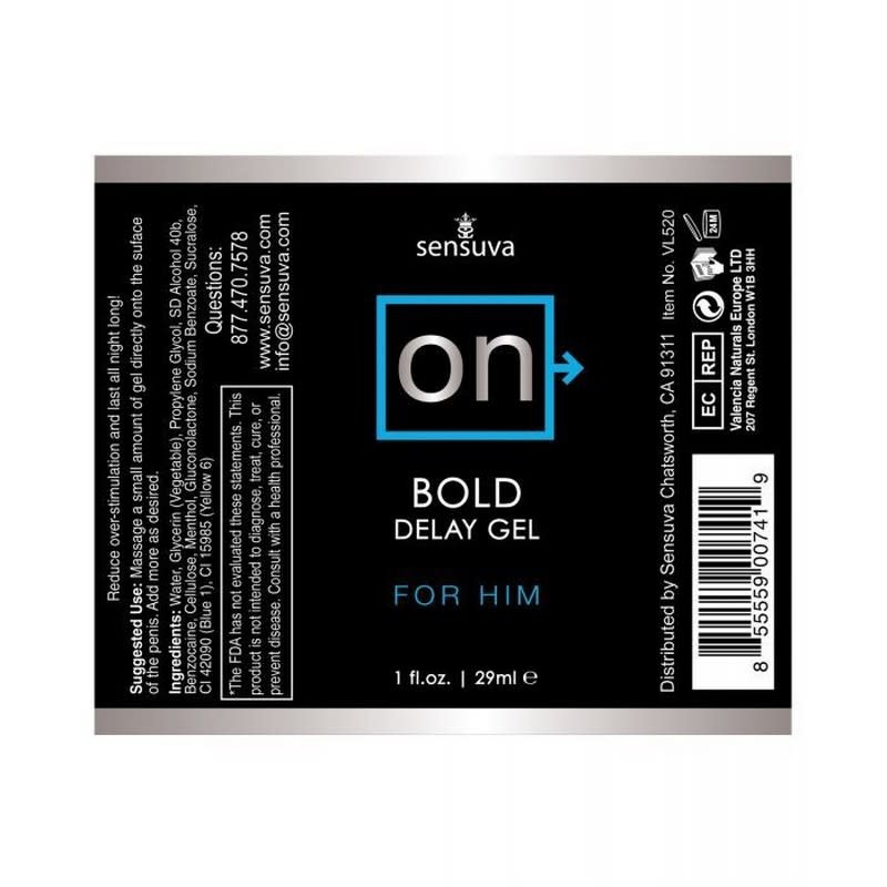 Sensuva ON for Him Bold Delay Gel 1 oz (30 ml)