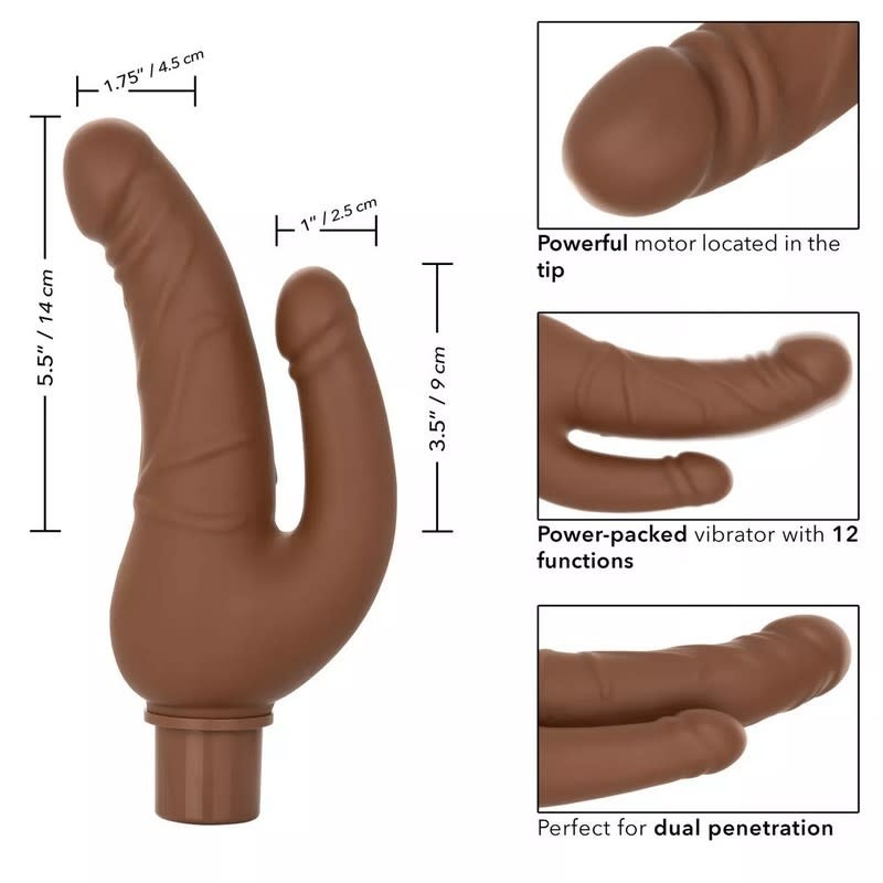 Cal Exotics Rechargeable Power Stud Over & Under Vibe (Brown)