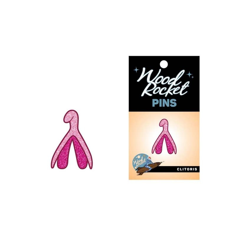 Wood Rocket Wood Rocket Enamel Pin: Clitoris