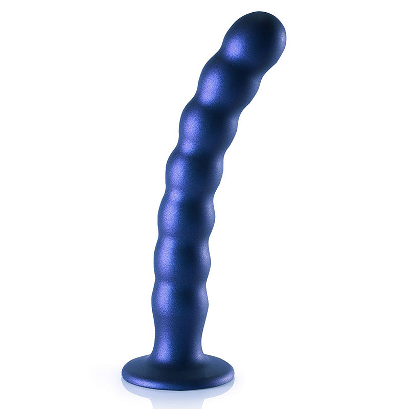 Shots America Toys Ouch! 8'' Beaded G-Spot Dildo (Blue)