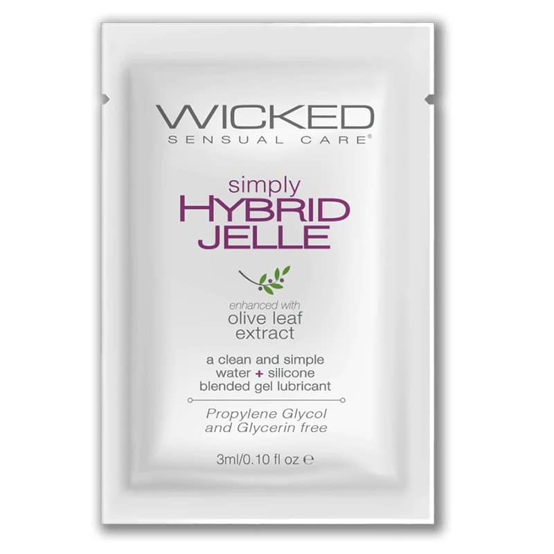 Wicked Sensual Care Simply Hybrid Jelle Lubricant Foil Pack 0.1 oz (3 ml)