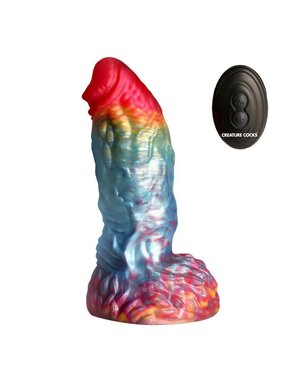 XR Brands Creature Cocks: Rainbow Phoenix Vibrating Silicone Dildo