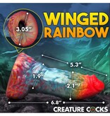 XR Brands Creature Cocks: Rainbow Phoenix Vibrating Silicone Dildo