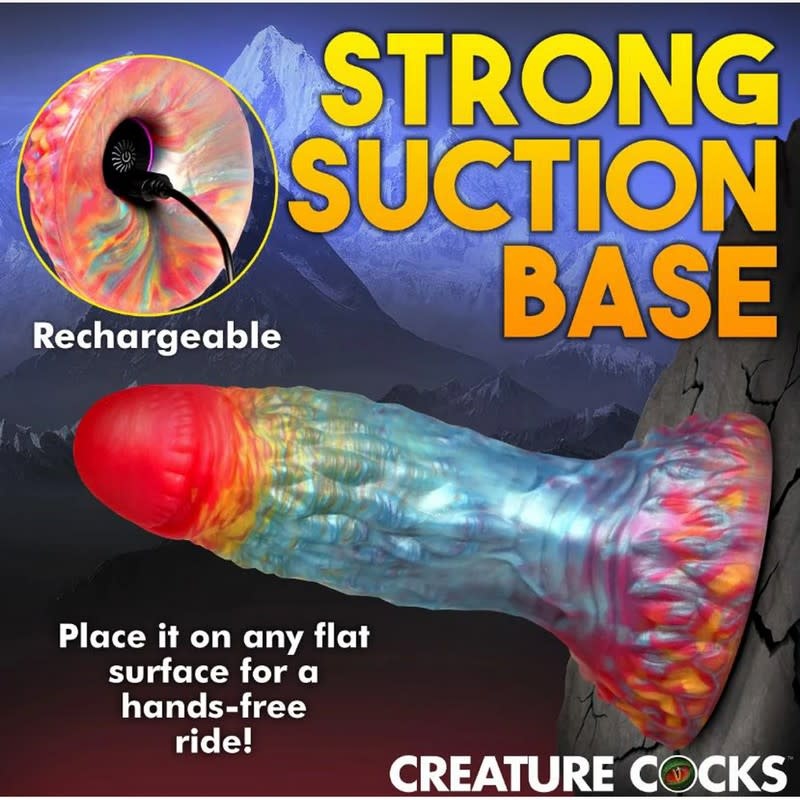 XR Brands Creature Cocks: Rainbow Phoenix Vibrating Silicone Dildo