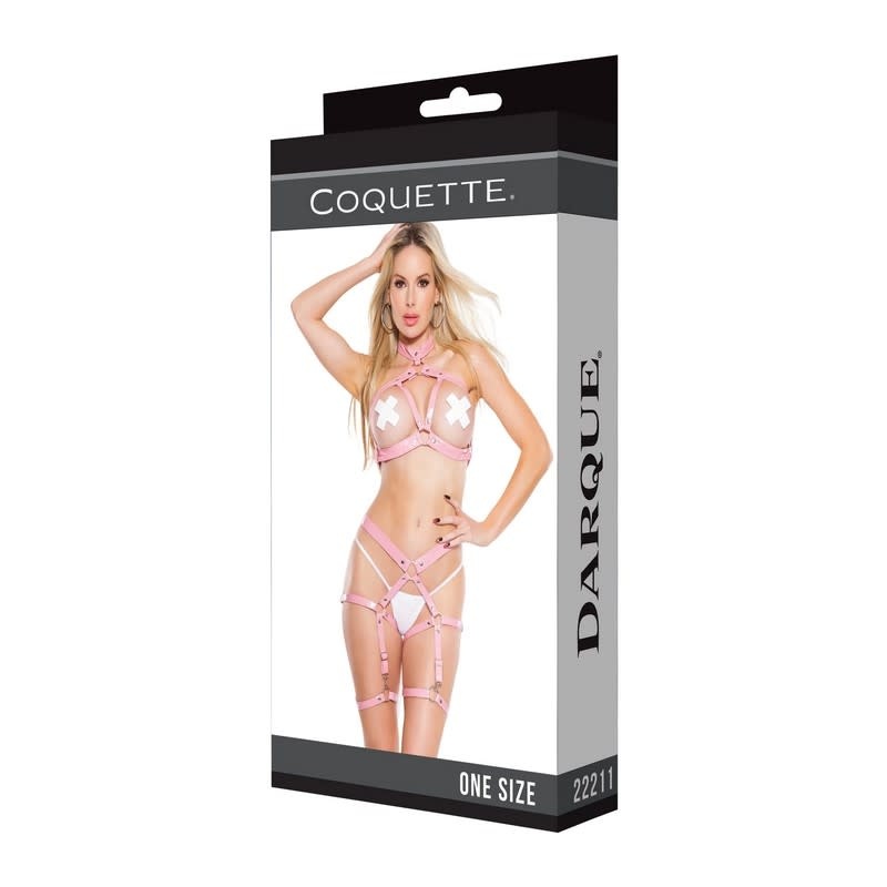 Coquette International Lingerie Sugar & Spice Pink Harness Set