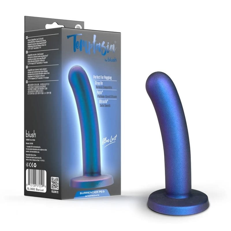 Blush Novelties Temptasia Surrender Intermediate Peg Dildo (Blue)