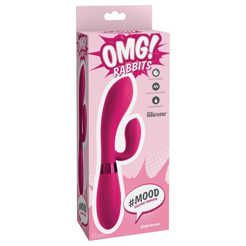 Pipedream Products OMG! #MOOD Silicone Rabbit Vibe (Pink)