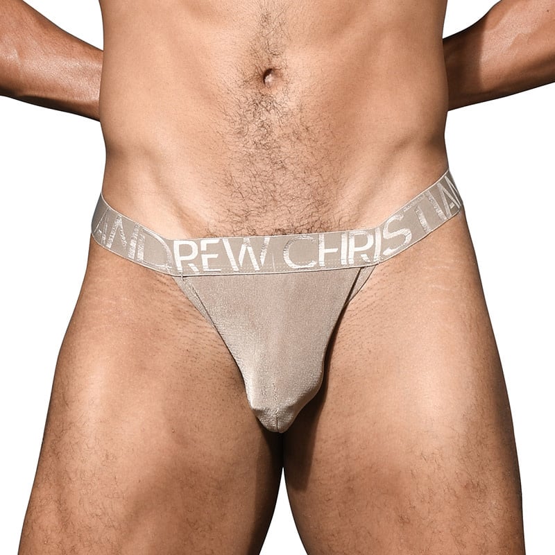 Andrew Christian Menswear Sensual Rib Thong w/ ALMOST NAKED (Bronze)