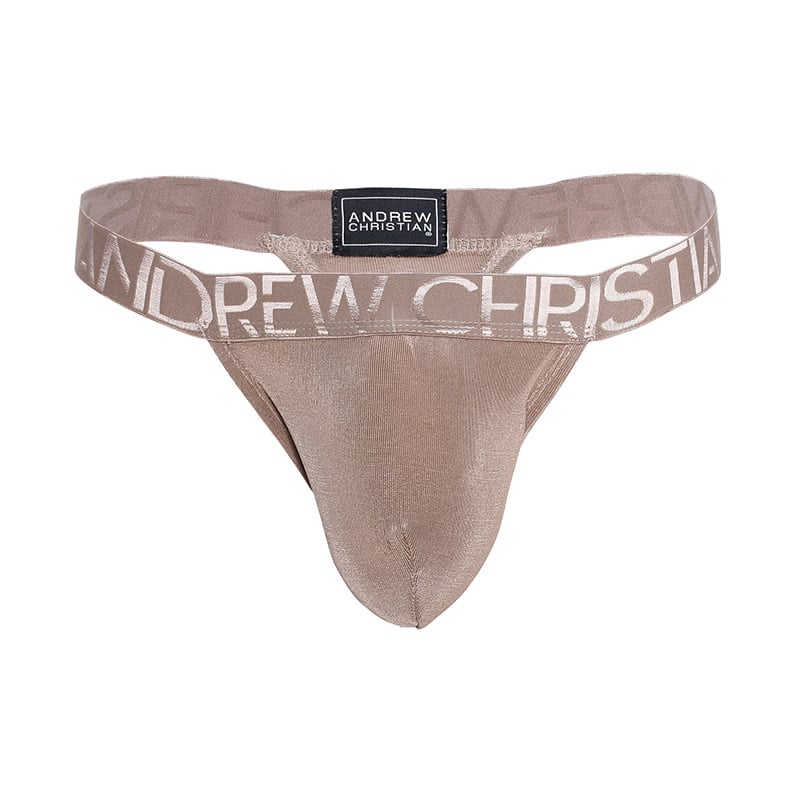Andrew Christian Menswear Sensual Rib Thong w/ ALMOST NAKED (Bronze)