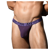 Andrew Christian Menswear Deluxe Rib Thong w/ ALMOST NAKED (Purple)