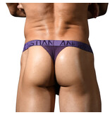 Andrew Christian Menswear Deluxe Rib Thong w/ ALMOST NAKED (Purple)