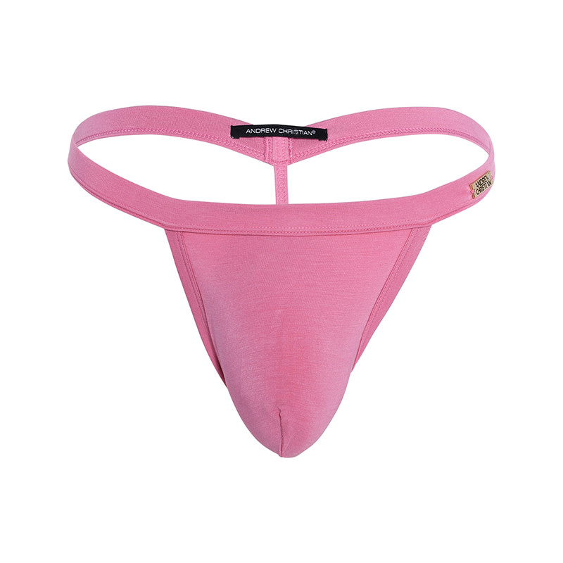 Andrew Christian Menswear "SEX" Bamboo Thong w/ ALMOST NAKED (Pink)