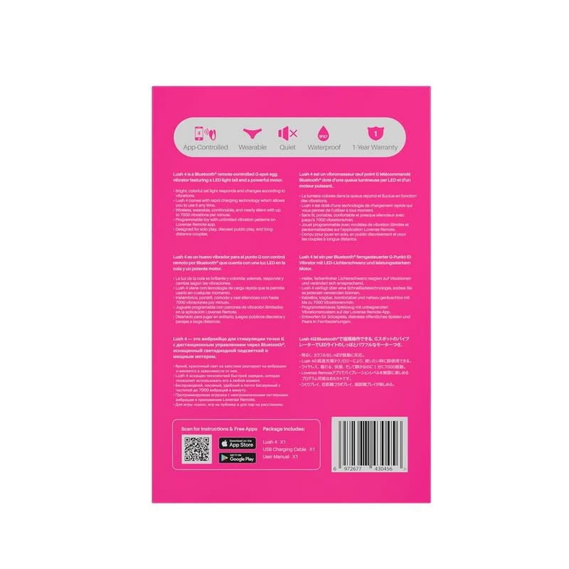 Lovense Toys Lovense: Lush 4 Bluetooth Vibrating Egg (Pink)