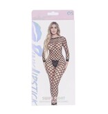 Pink Lipstick Swipe Right Crotchless Bodystocking