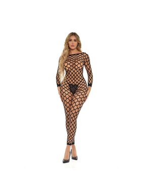 Pink Lipstick Swipe Right Crotchless Bodystocking