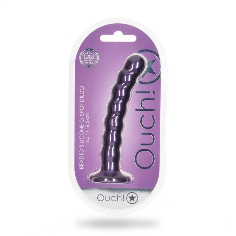 Shots America Toys Ouch! 6.5'' Beaded G-Spot Dildo (Purple)