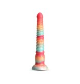 NS Novelties Colours Stacked 9" Silicone Dildo (Red-Gold)