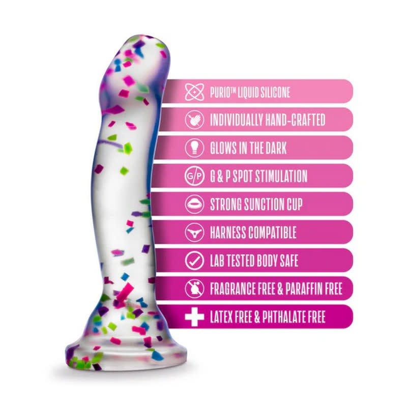 Blush Novelties Neo Elite Hanky Panky Confetti Glow Dildo