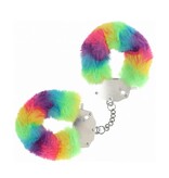 Shots America Toys Ouch! Heavy Duty Fluffy Cuffs (Rainbow)