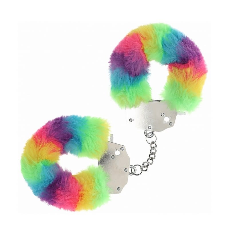 Shots America Toys Ouch! Heavy Duty Fluffy Cuffs (Rainbow)