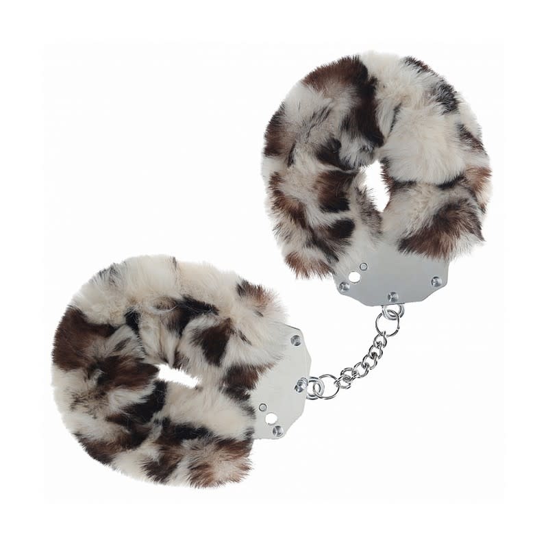 Shots America Toys Ouch! Heavy Duty Fluffy Cuffs (Snow Leopard)