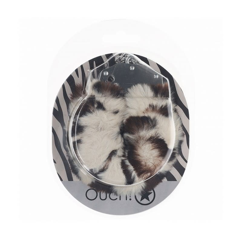 Shots America Toys Ouch! Heavy Duty Fluffy Cuffs (Snow Leopard)