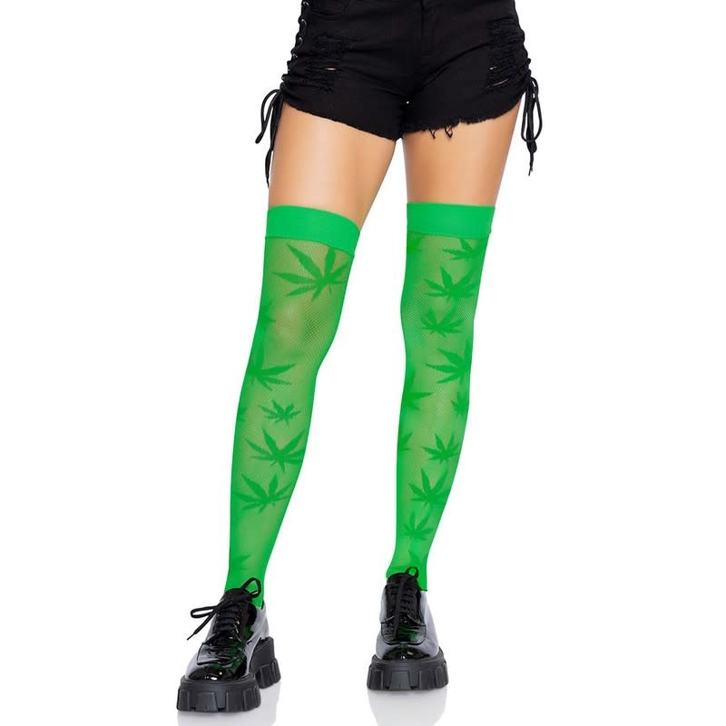 Leg Avenue 420 Net Thigh Highs (Green)