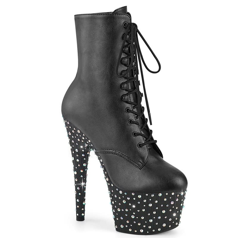 Pleaser USA STARDANCE-1020 Rhinestones Encrusted Platform Bottom Ankle Boot