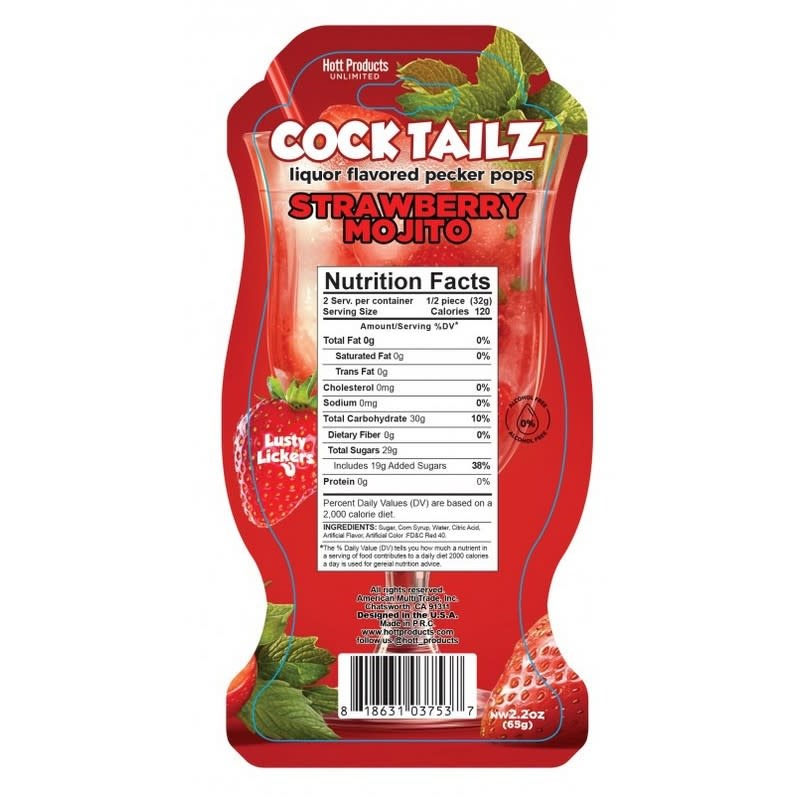 Hott Products Cocktailz Pecker Pop: Strawberry Mojito
